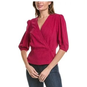 BCBGMaxAzria Magenta Wrap Blouse